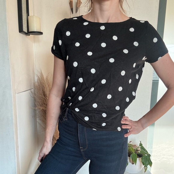 Sezane linen polka dot t shirt - Picture 2 of 9